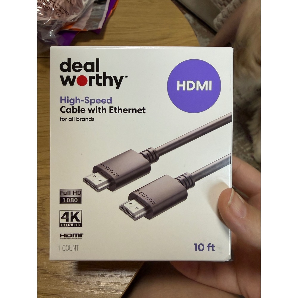 NEW 10ft. Dealworthy high-speed HDMI cable Ethernet 4K Ultra HD Full HD 1080p
